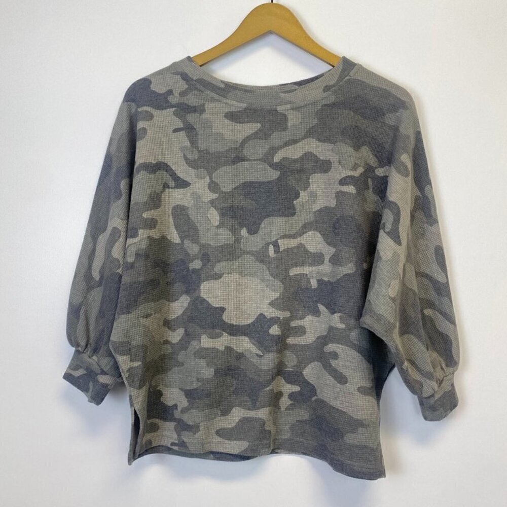 Promesa Camo Dolman Sleeve Waffle Knit Top